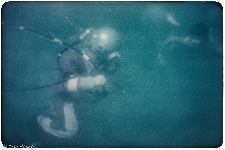 Un scaphandrier à casque à Banyuls-sur-Mer, 1987