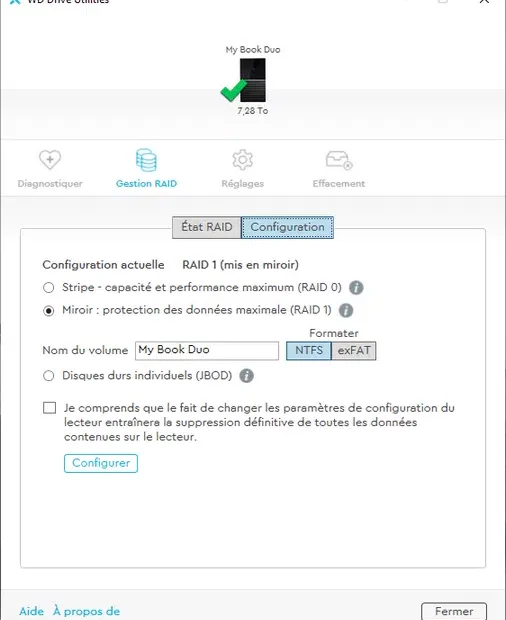 Configuration en RAID1
