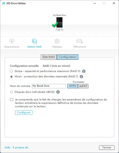 Configuration en RAID1