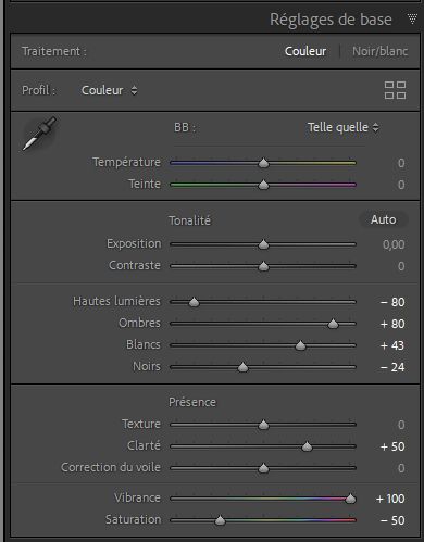 Preset Dragan - Réglages de base