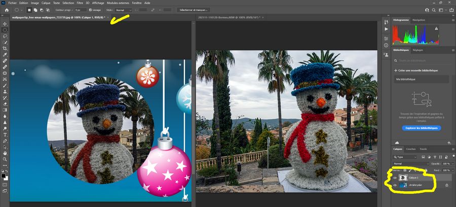 Photoshop - copier le médaillon sur l’image de fond
