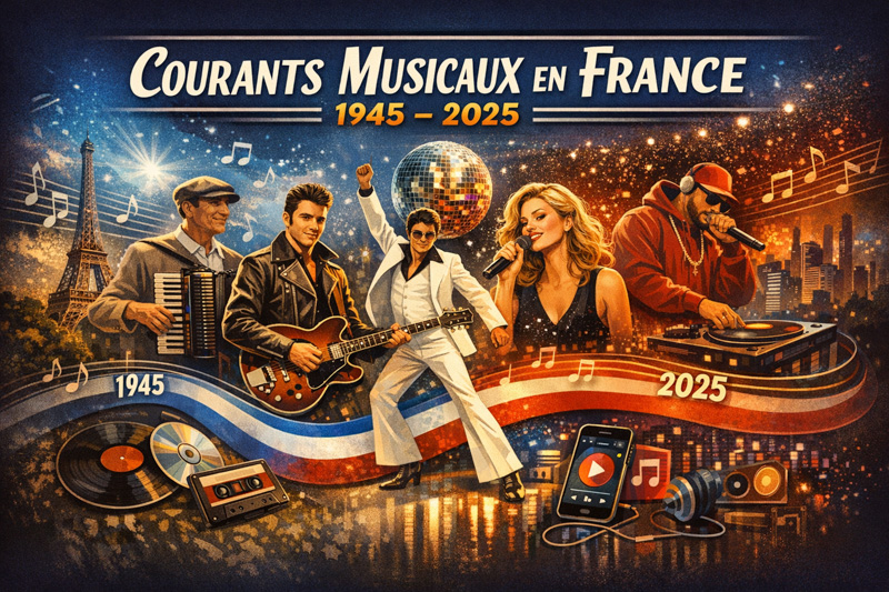 Les courants musicaux - image IA