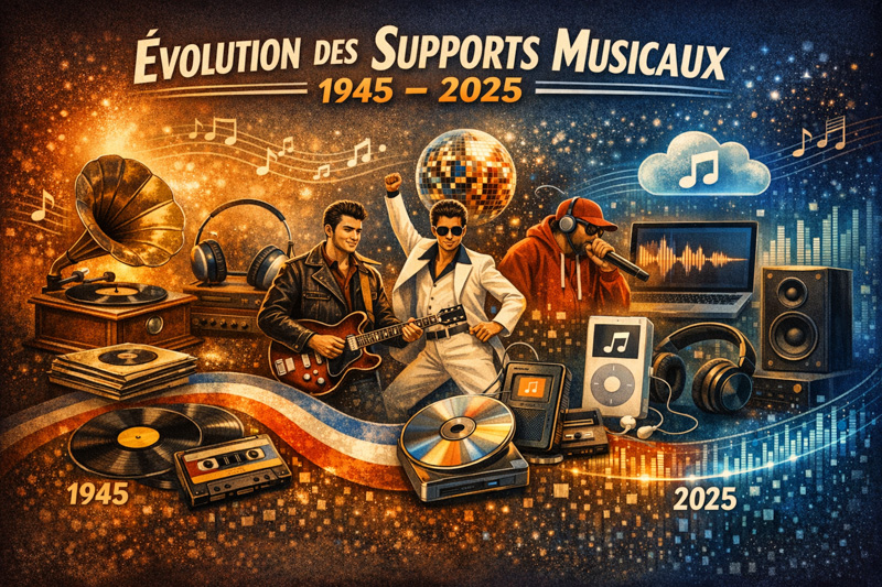 Evolution des supports musicaux - Image IA